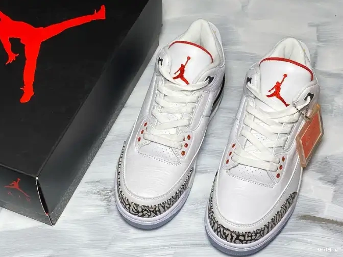 Rep TBK Jordan 3 white mens THROW LINE